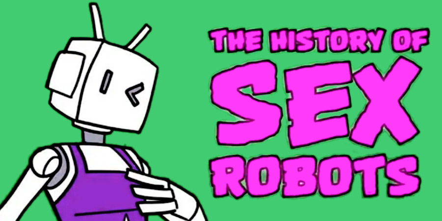 Illustration of a robot to portray the history of sex robots video